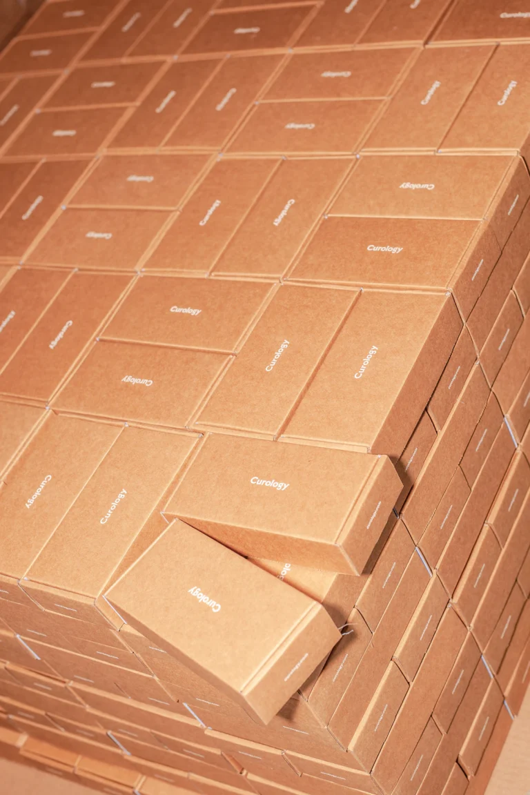 Stacked kraft retail packaging boxes for private label products
